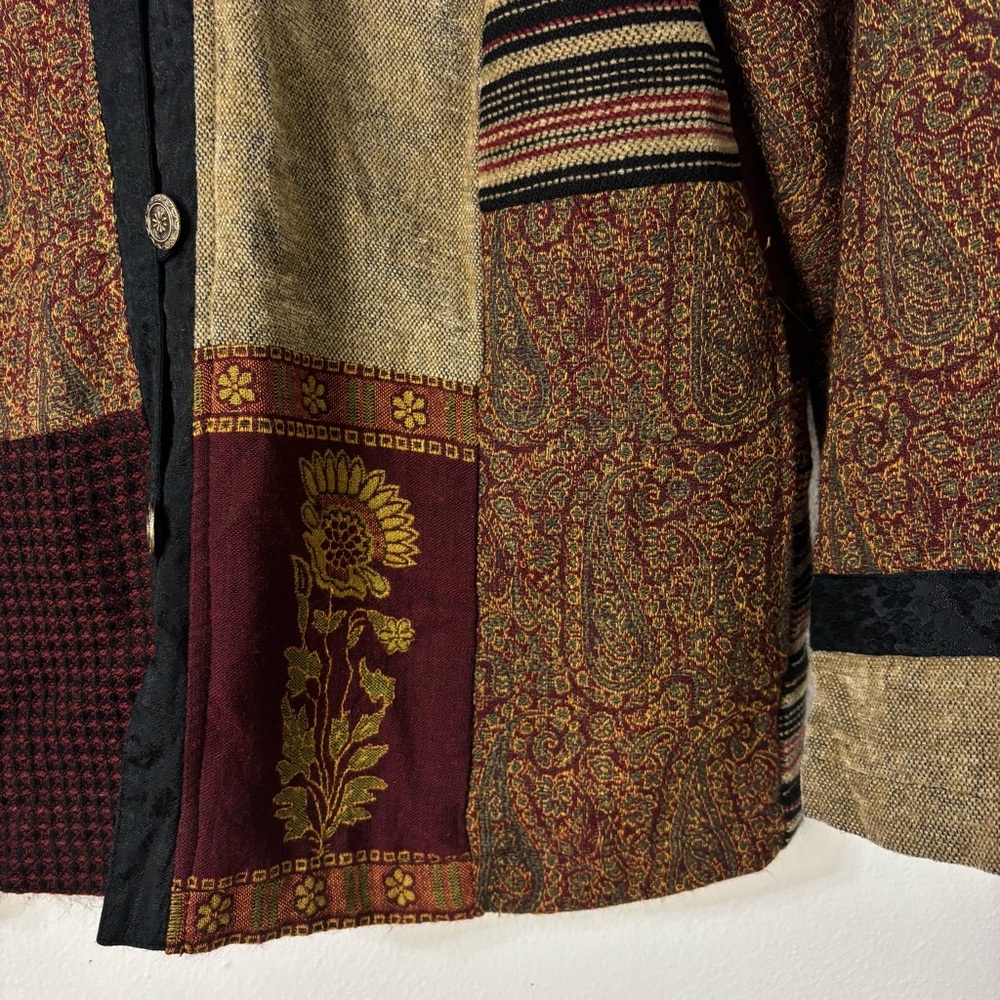 White Stag Patchwork Tapestry Jacket Boho Quilted… - image 7